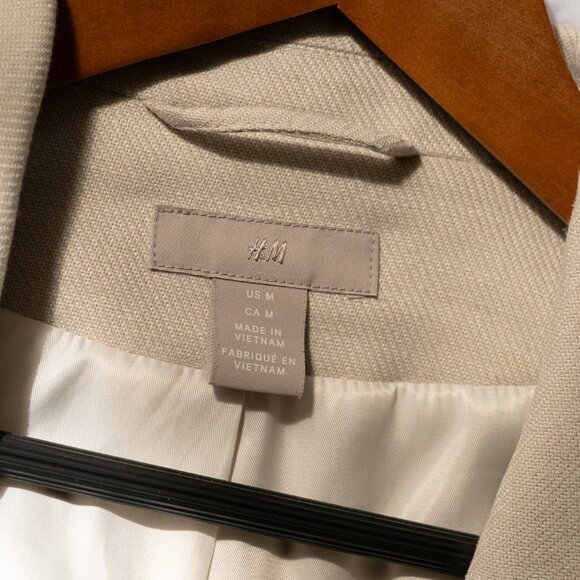 Classic Beige Longline Blazer - Neutral Lightweight Jacket - Picture 2 of 7